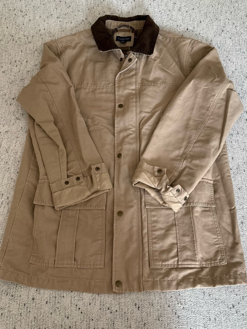 EUC Land’s End Tan/Brown Barn Jacket - Size Large (42-44)
